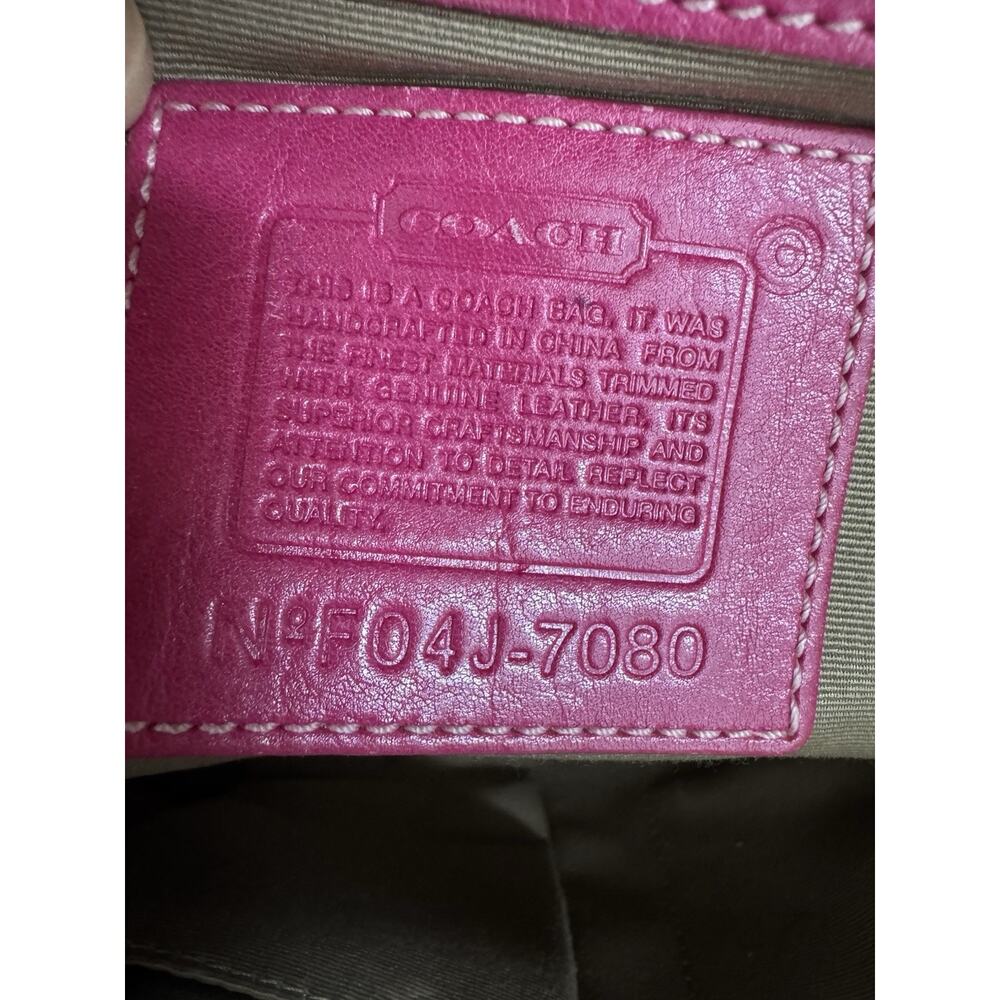 Vintage Coach Soho 7080 Pink Signature Jacquard Suede Flap Satchel Y2K Bag Rare - Picture 3 of 13